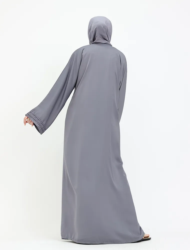 Grey Naira Abaya 2 Peice